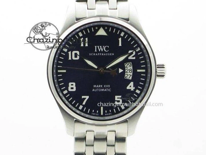 MIROTIME 0407 Pilot Chrono SS AZF 1:1 Best Edition Blue Dial on Brown Leather Strap A TimelessDesign 7060